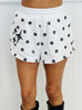 Queen Of Sparkles White & Black Polka Dot Sparkle Shorts (Reg. and Plus)