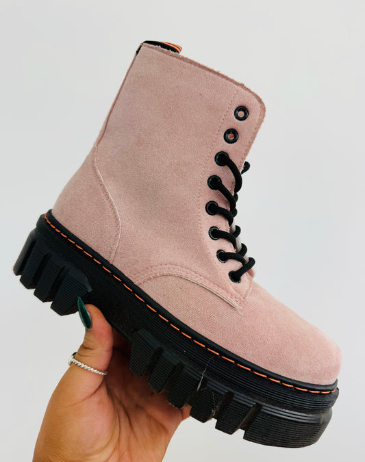 In The Wild Blush Combat Boots