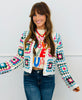 Crochet Squares Button Down Sweater Cardigan (Reg.)