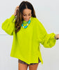 Lime Green Balloon Sleeve Blouse (Reg.)