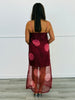 Burgundy Polka Dot Sheer Overlay Midi Dress (Reg.)