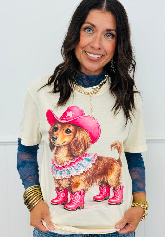 Lil’ Cowgirl Dachshund Tee (Reg. and Plus)