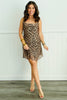 Leopard Mesh Twisted Shoulder Strap Midi Dress (Reg. & Plus)