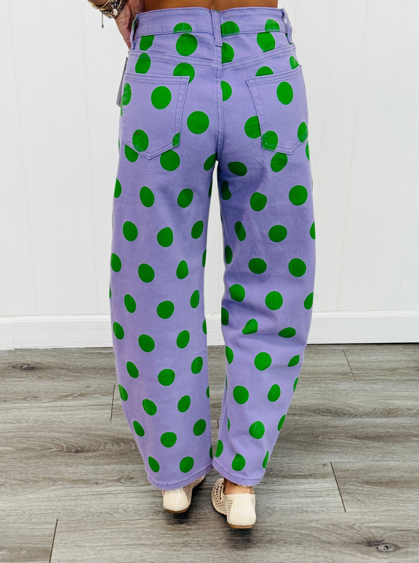 Purple Polka Dot Barrel Pants (Reg.)