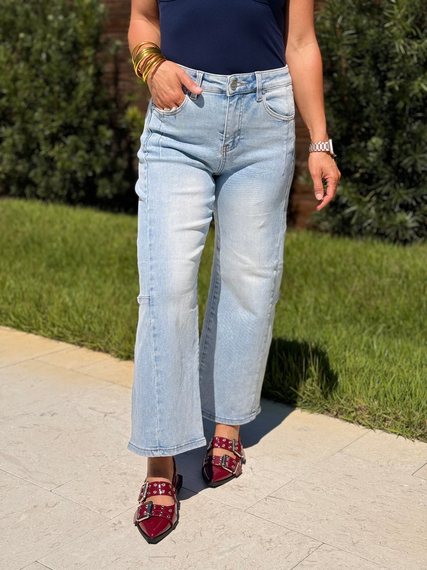 Risen Wide Leg Barrel Jeans (Reg & Plus)