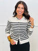 Striped Sensation Sweater Cardigan (Reg & Plus)- 4 Colors