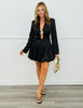 Black Cut Out Bubble Hem Mini Dress (Reg.)