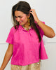 Pink Collared Short Sleeve Top (Reg.)