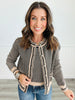 Taupe/Black Textured Stripe Cardigan Set (Reg.)