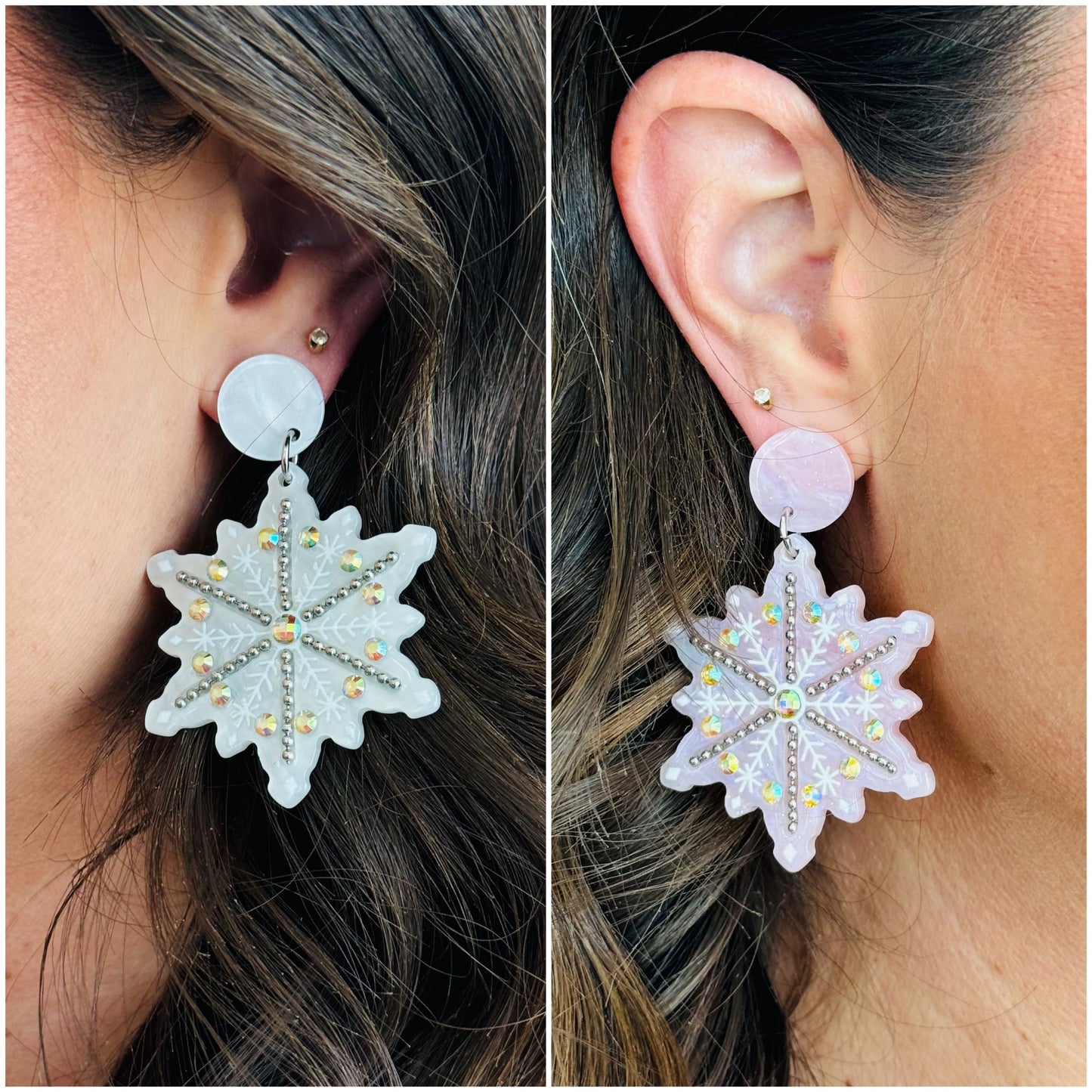 Acrylic Snowflake Earrings