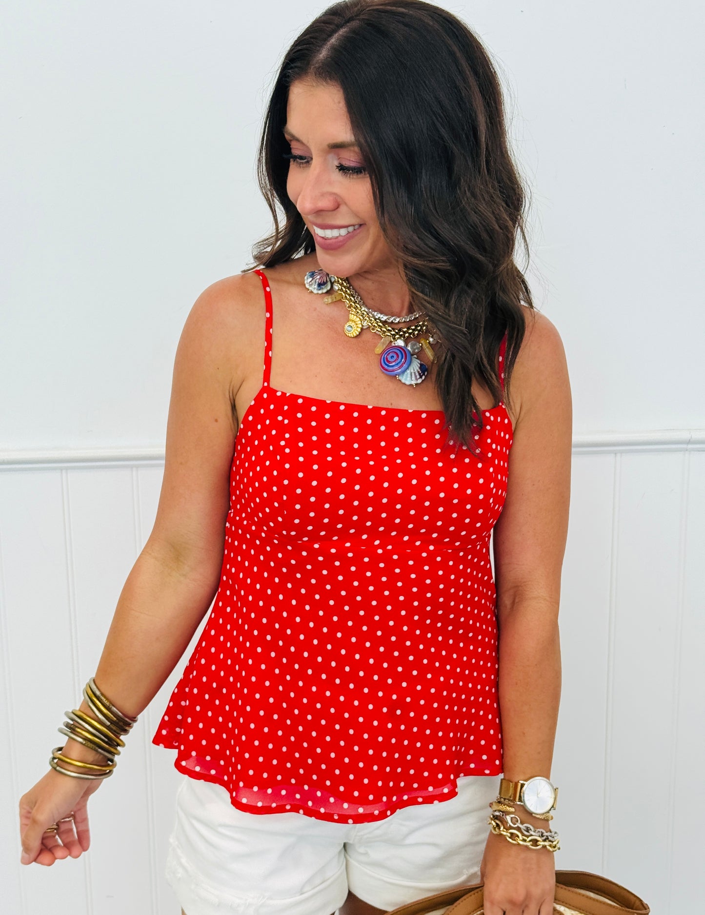 Red/White Polka Dot Cami Top (Reg.)
