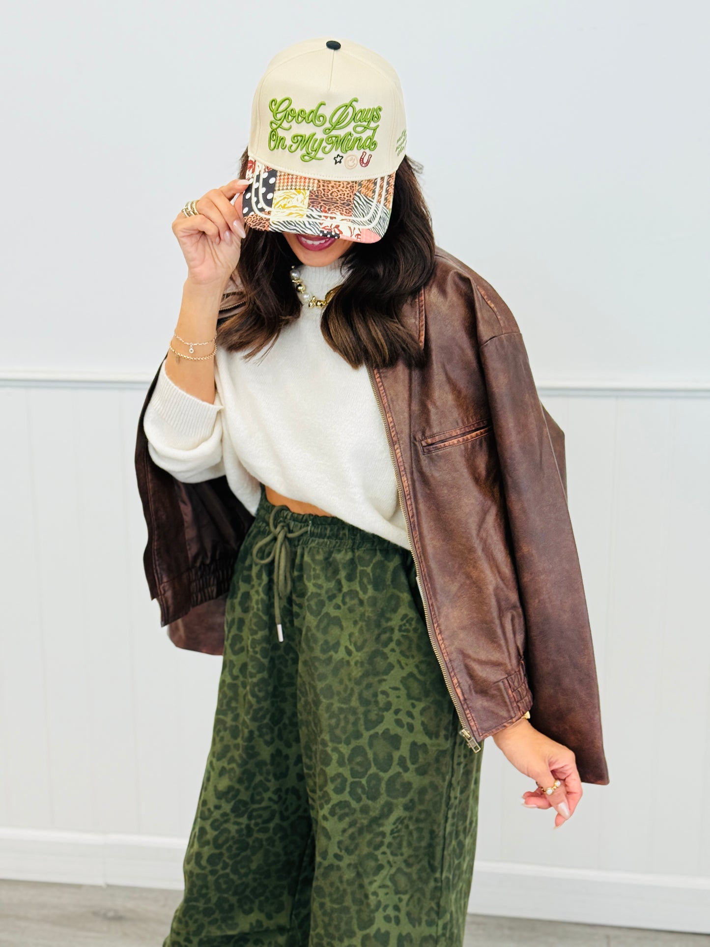 Olive Color Me Leopard Jogger Pants Remix (Reg & Plus)