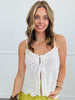 Eyelet Self Tie Front Top (Reg. and Plus)