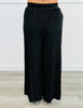 Black Wine Velvet Blouse Top & Pants Set (Reg & Plus)