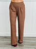 Brown Pleated Wide Leg Pants (Reg)