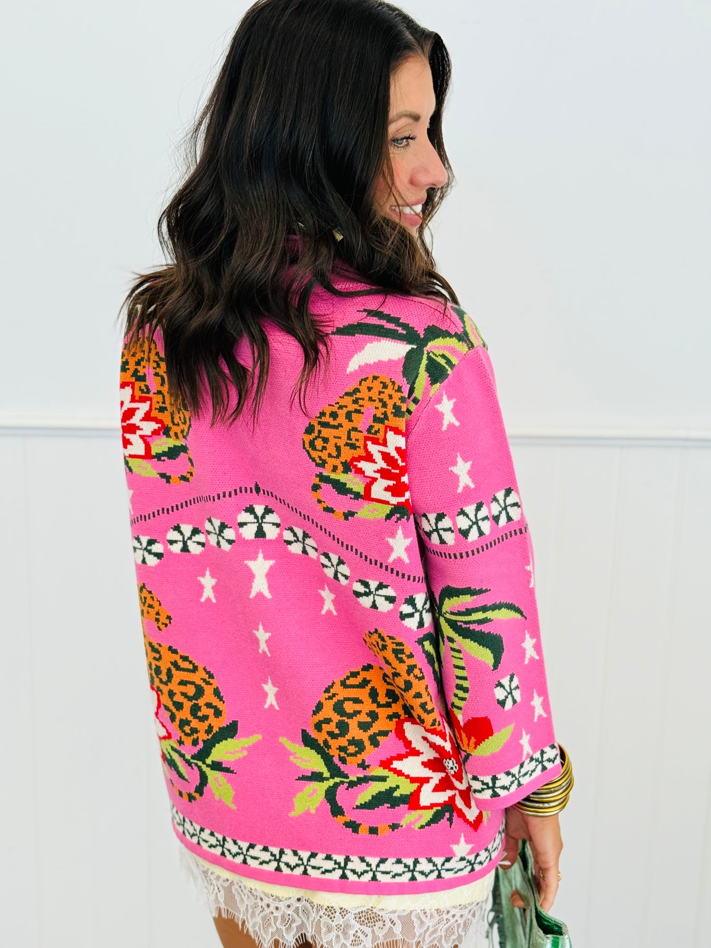 Pink Multi Front Tie Sweater (Reg.)