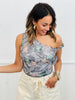 Camo One Shoulder Fitted Top (Reg. and Plus)