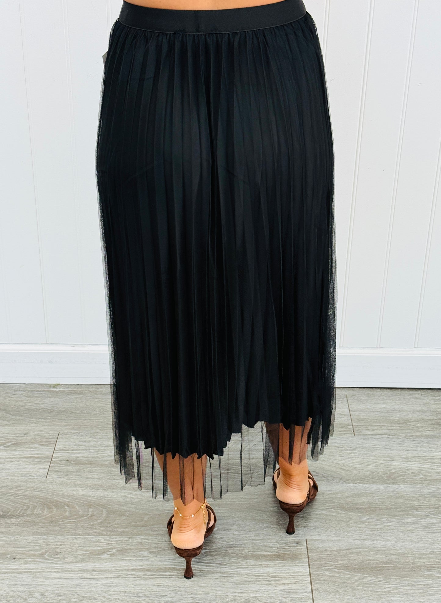 Tulle Double Layered Pleated Skirt (Reg)-3 colors