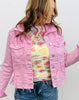 Risen Pink Frayed Hem Jean Jacket (Reg & Plus)