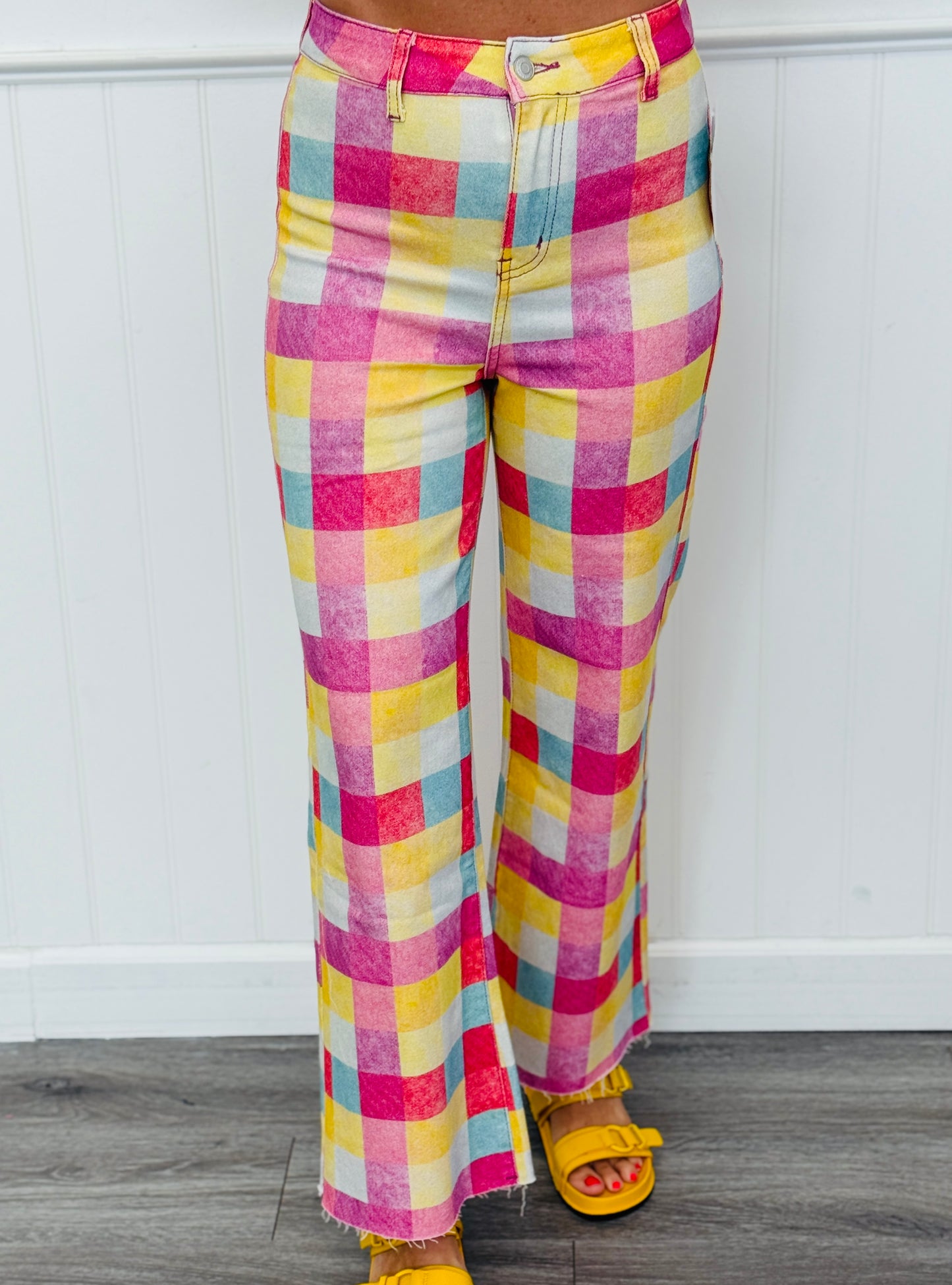 Madras Mosaic Denim Pants (Reg.)