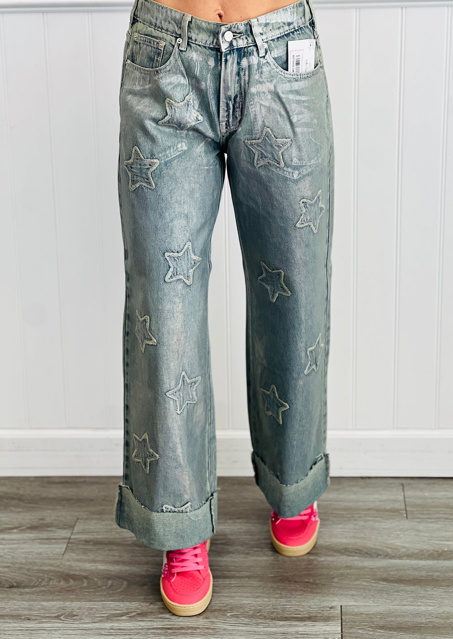 Oli & Hali Washed Foil Love Patchwork Denim Jeans (Reg.)
