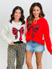 Holiday Bow Pullover Graphic Sweater (Reg.)-2 Colors