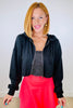 Black Hooded Zip-up French Terry Jacket (Reg.)