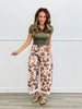Brown Cow Print Wide Leg Pants (Reg.)