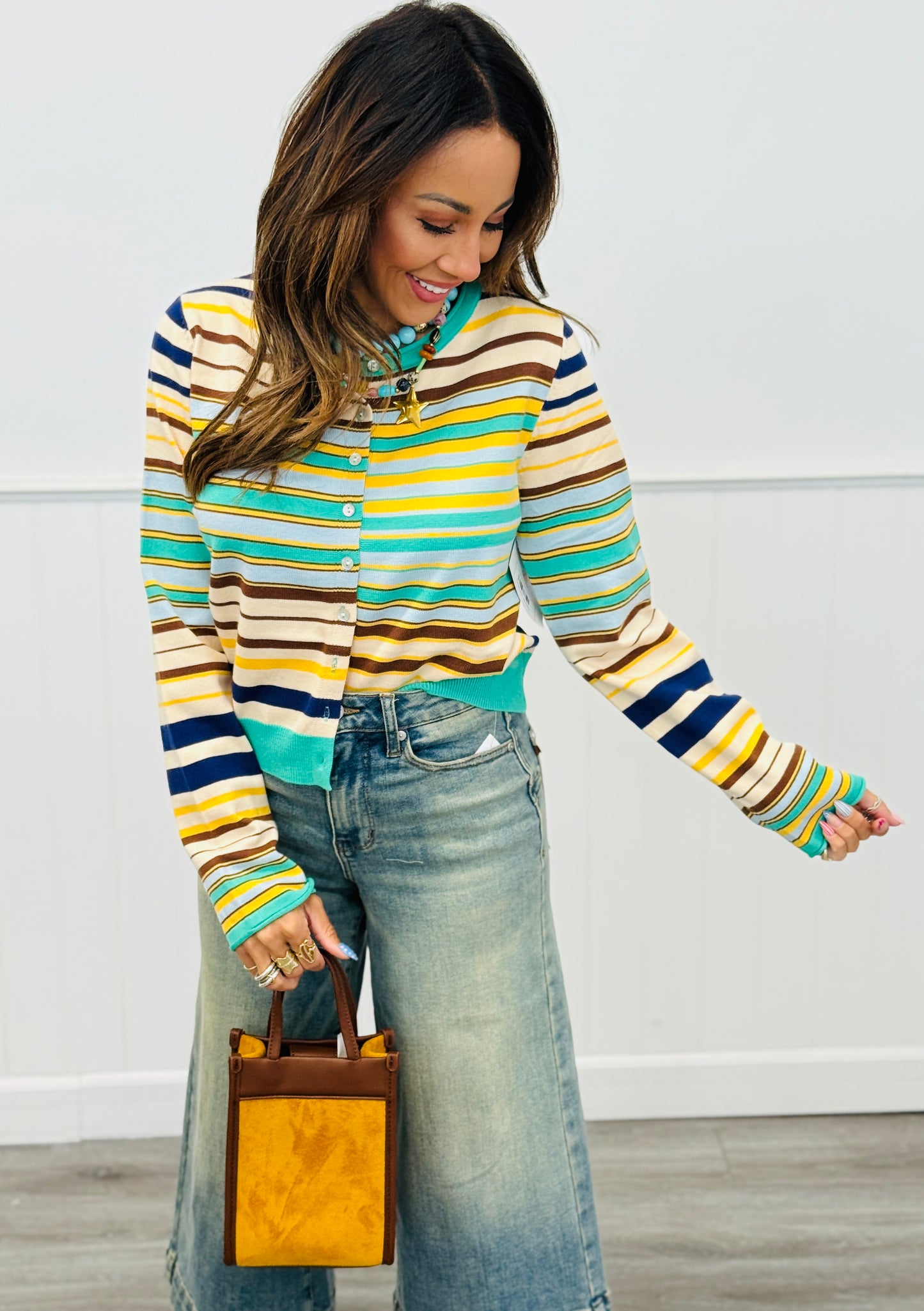 Stripe Delight Sweater Cardigan Top (Reg.) - 6 Colors
