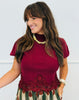Lace Hem Puff Sleeve Sweater Top (Reg.) - 2 Colors