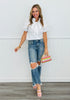 Bow Neck Tie Puff Sleeve Blouse (Reg & Plus)-3 Colors