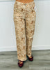 Beige Deer Print Straight Leg Pants (Reg.)