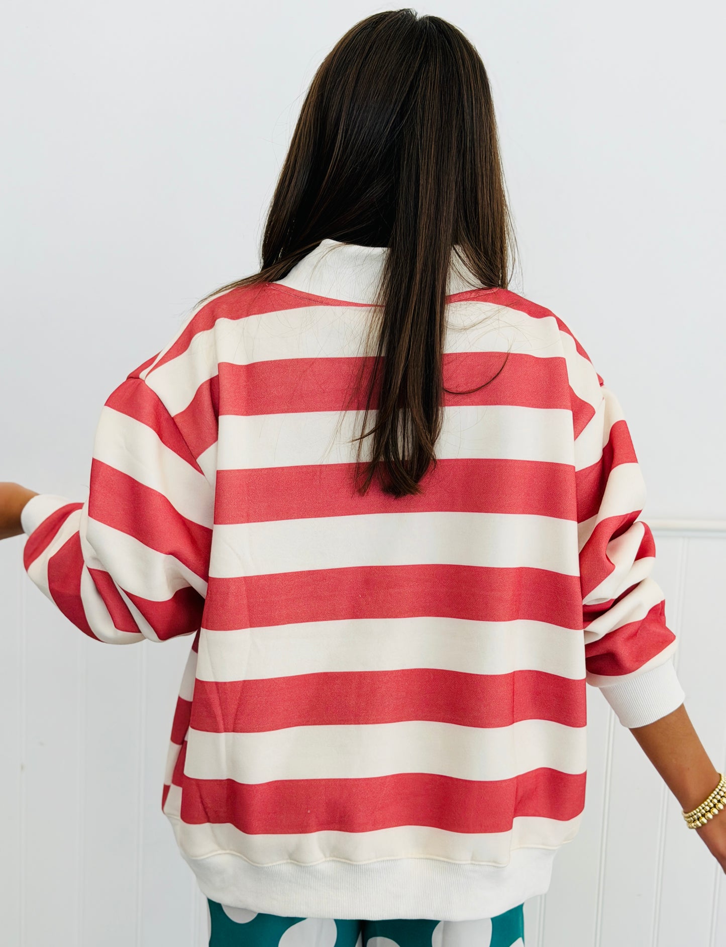 Red/White Stripe Merry Applique Sweatshirt (Reg.)