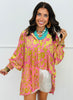 Floral Velvet Button Up Blouse (Reg.)
