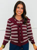 Burgundy Striped Sweater (Reg. and Plus)