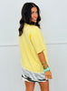 Banana Lace Detail Short Sleeve Top (Reg. and Plus)