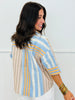 Blue Multi Stripe Button Down Shirt (Reg. and Plus)