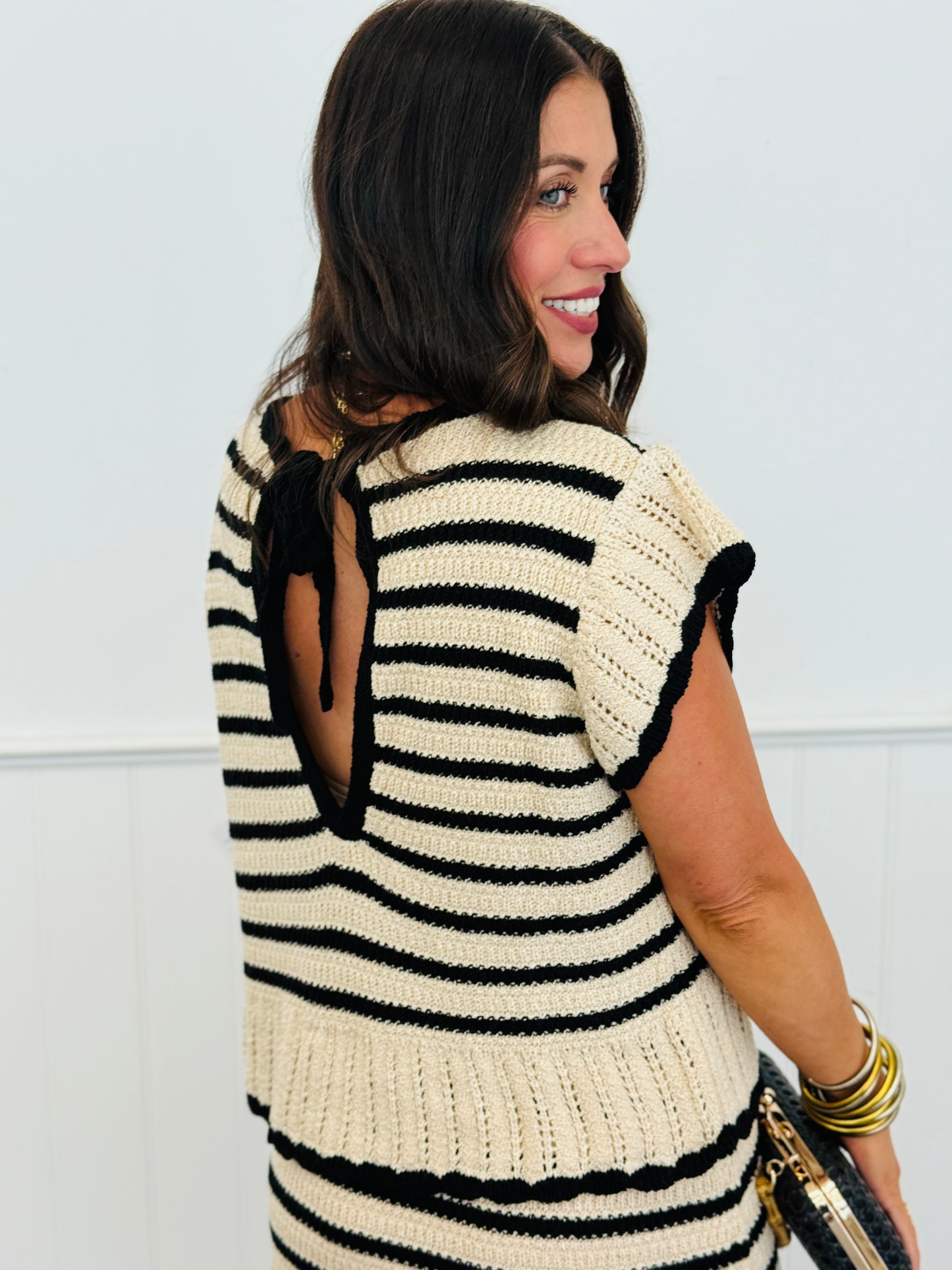 Oatmeal/Black Riviera Sweater & Mini Skirt Set (Reg.)