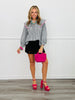Black Gingham Pullover Peasant Blouse (Reg.)