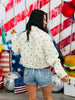 Cream/Navy Polka Dot Bubble Hem Jacket (Reg.)