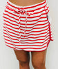 Striped Contrast Trim Mini Skort (Reg. and Plus) - 5 Colors