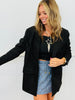 Black Fringe Detail Blazer (Reg.)