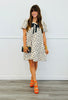Polka Dot Ribbon Puff Sleeves Mini Dress (Reg.)