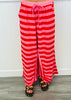 Pink/Red Striped French Terry Top & Pants Set (Reg. and Plus)