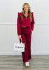 Burgundy Wide Leg Pants (Reg. and Plus)