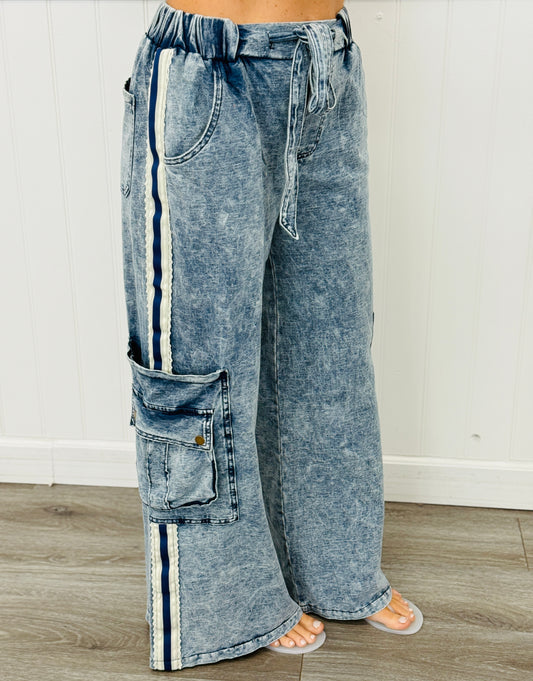 POL Denim Side Stripe Cargo Pants (Reg.)