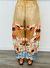 Camel Multi Sublimation Print Denim Look Pants (Reg & Plus)