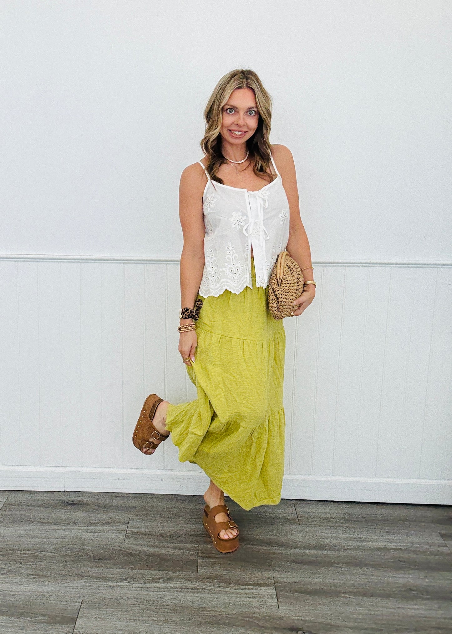 Eyelet Self Tie Front Top (Reg. and Plus)