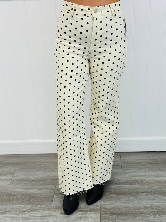 Ivory Mini Polka Dot Denim Pants (Reg.)