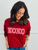 Maroon XOXO Gingham Sweatshirt (Reg. and Plus)